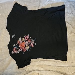 Torrid size 2 relaxed fit tee, grey with flowers